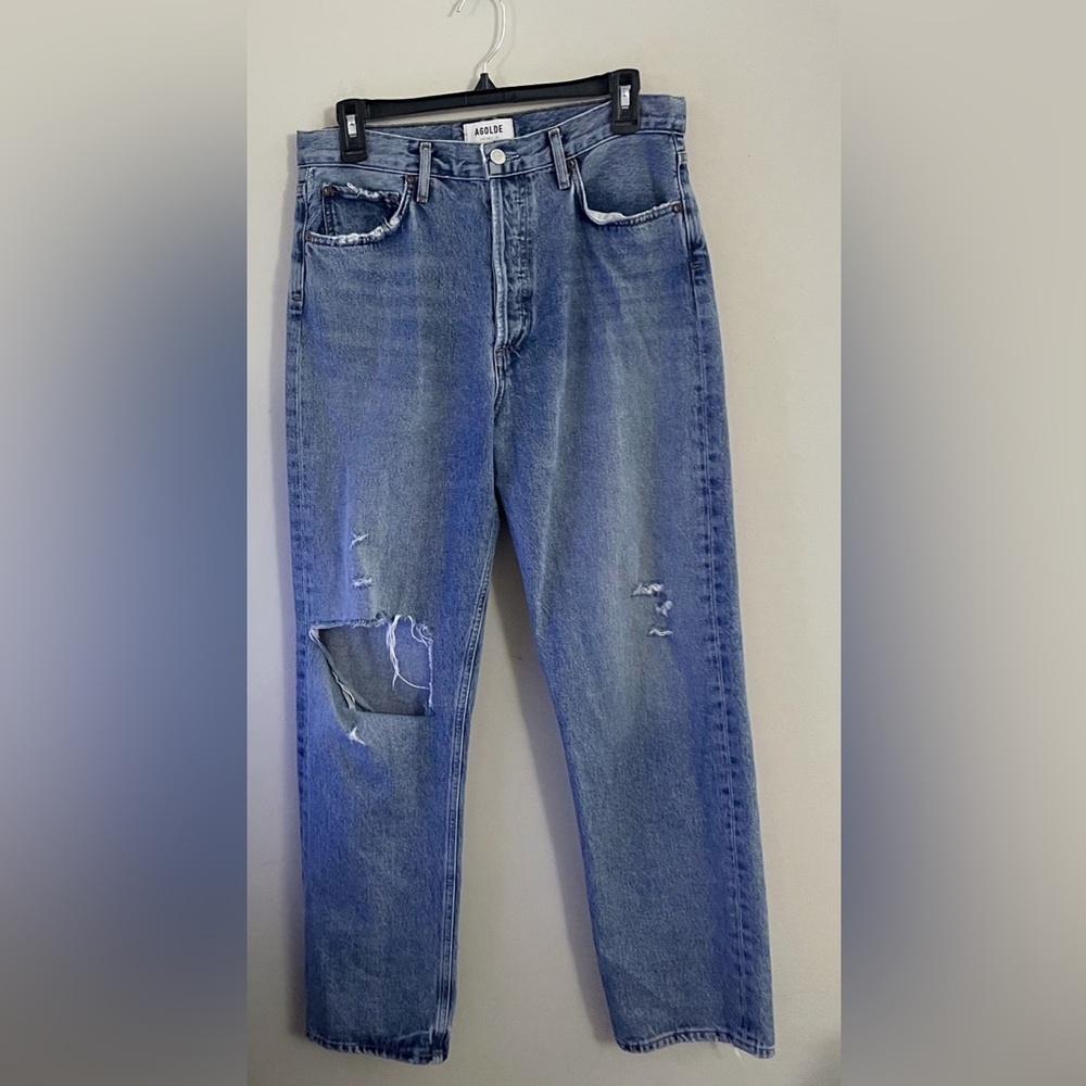 Agolde 90s Straight Leg Jeans Women's Casual Distressed Festival Boho Chic